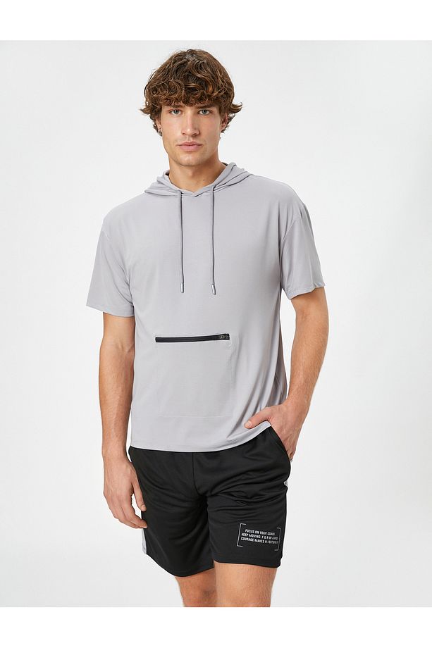 Spor Şort Beli Bağcıklı Slogan Baskılı - 1