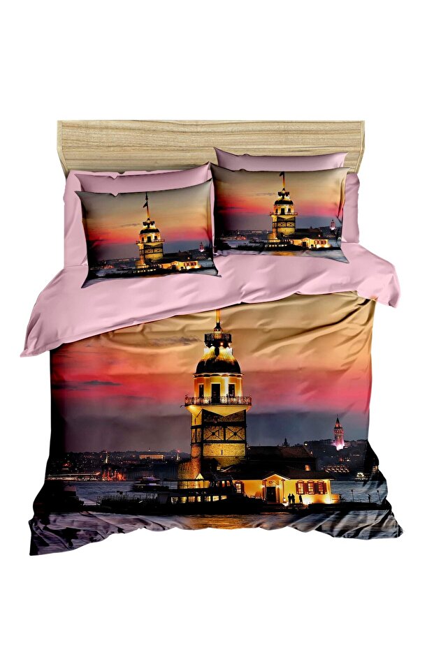 Istanbul Maiden's Tower Digital Double Sleeping Set