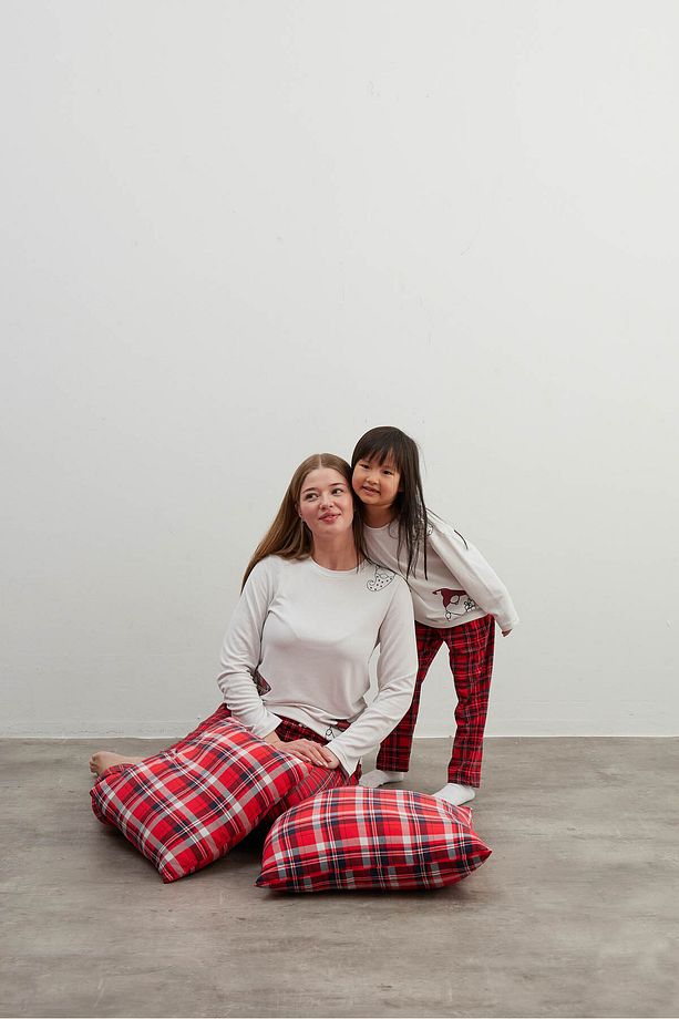Kız Çocuk Pamuklu Uzun Kollu Pijama Takımı - 5