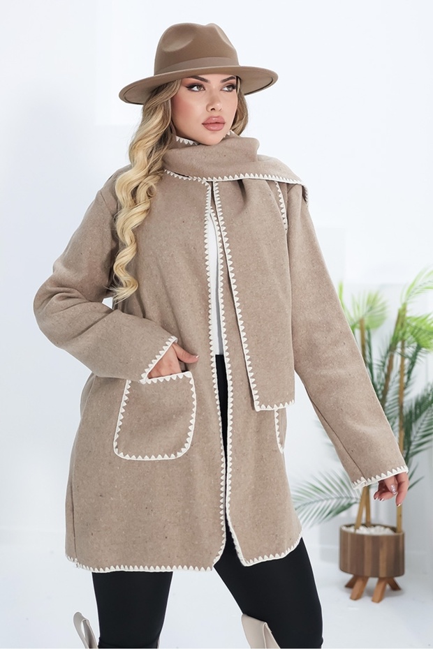Sarel Scarf Stitched Jacket 1270 - Mink
