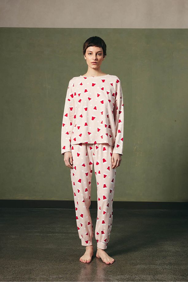 Kadın Pamuklu Uzun Kollu Pijama Üstü - 3