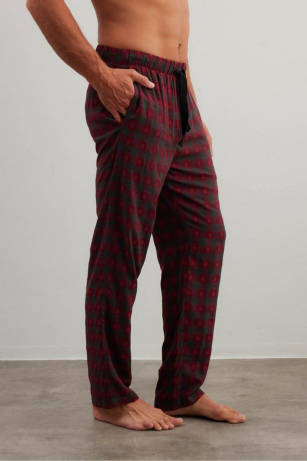 Erkek Dokuma Cepli Uzun Pijama Altı - 1