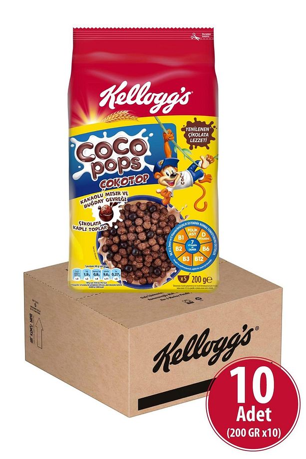 Coco Pops Çokotop 200 gr X 10 Adet, Lif, Demir Ve 7 Vitamin Içerir - 2