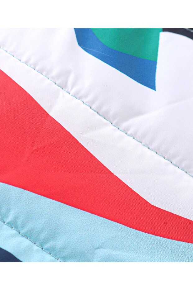 Full Sleeves Jacket with Removable Hood &  Abstract Print - Multicolour - 5