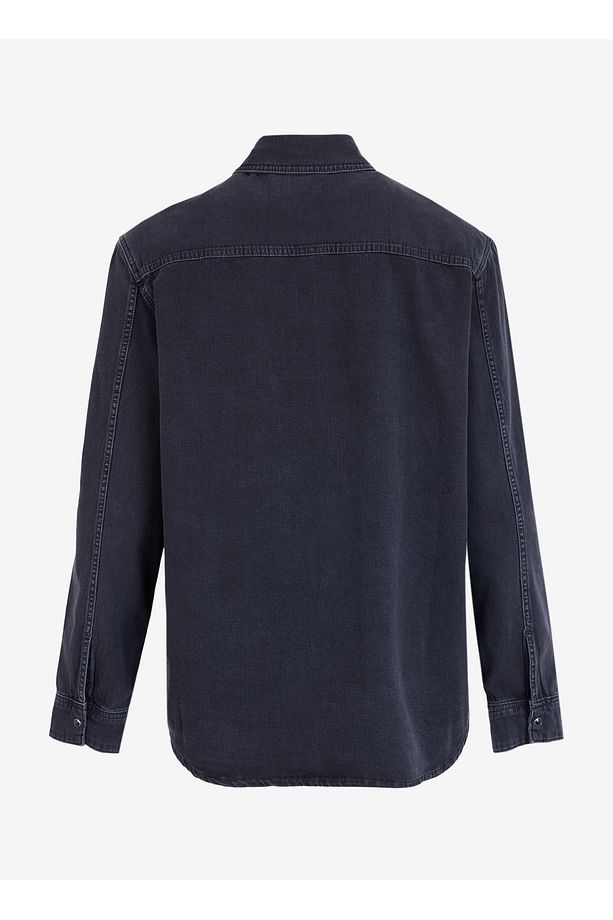 Relaxed Fit Yıkamalı Siyah Erkek Denim Gömlek M4WM-GML-1824 - 2