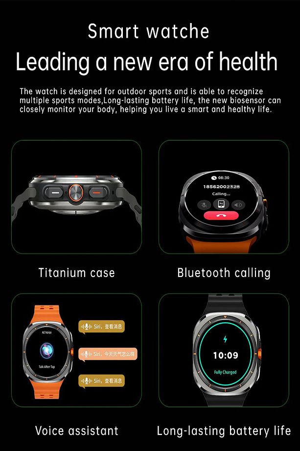 SK7 Ultra Akıllı Saat 1:1 47mm Gerçek Vidalar Kablosuz Şarj Cihazı Bluetooth Çağrı - 2