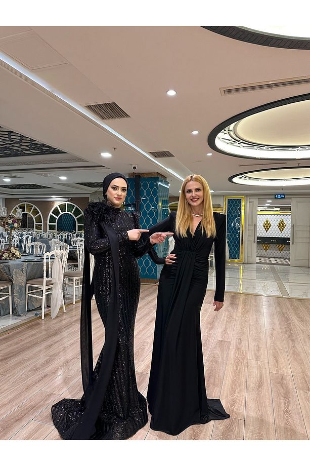 Tasarımı Drape Detaylı  Elbise - 5