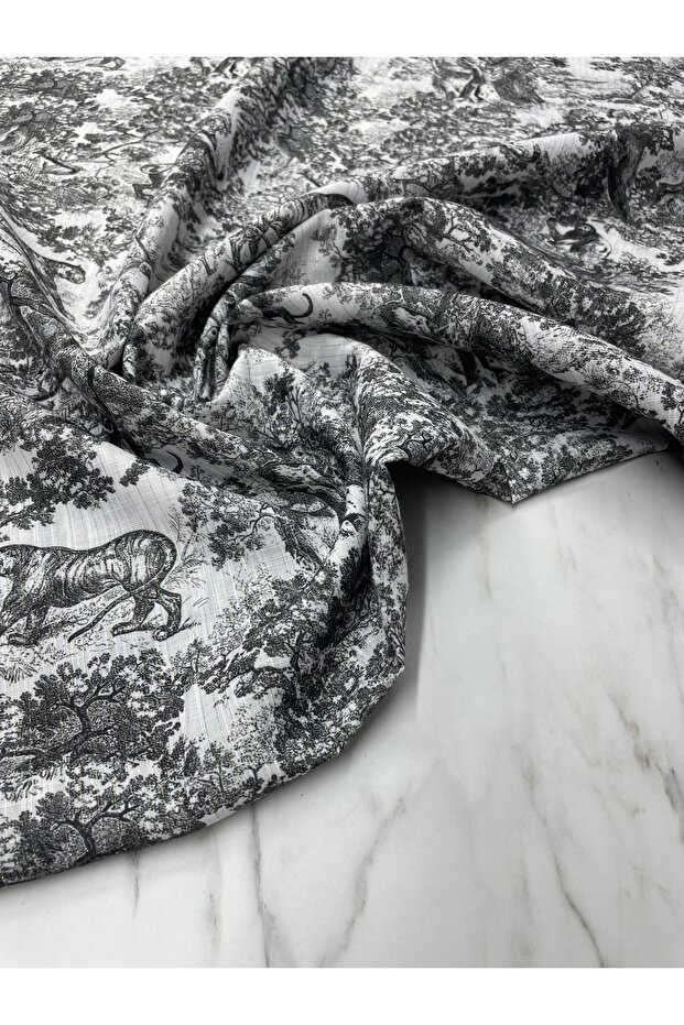 Altın Simli Jaguar Desen Elbiselik Ceketlik Keten Kumaş Ürünümüz Adet Olarak Satılır 1 Adet 1 Metre - 2