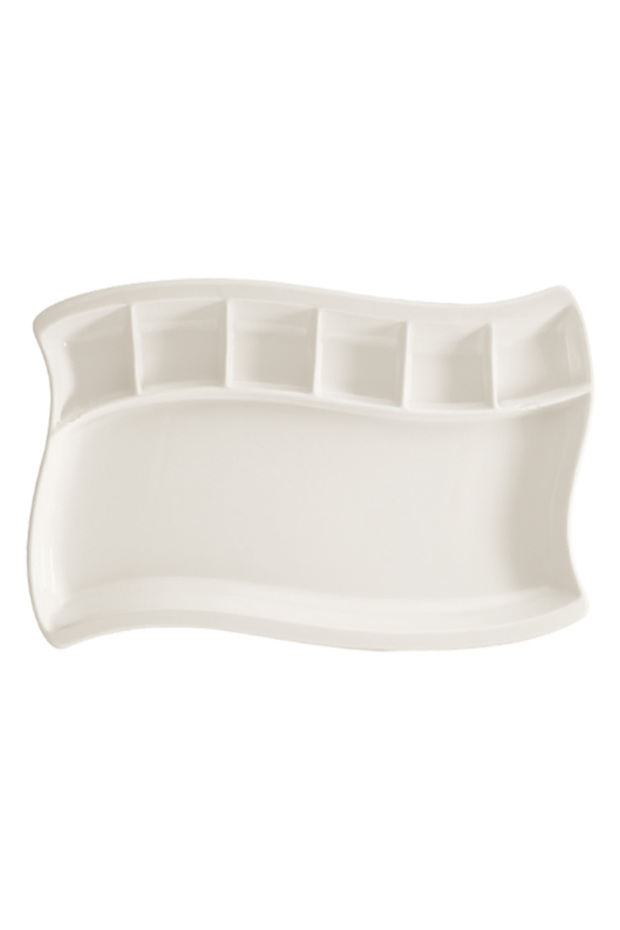 Porcelain Gourmet Breakfast Plate 6 Compartments 34X23 cm Grm02Kvt