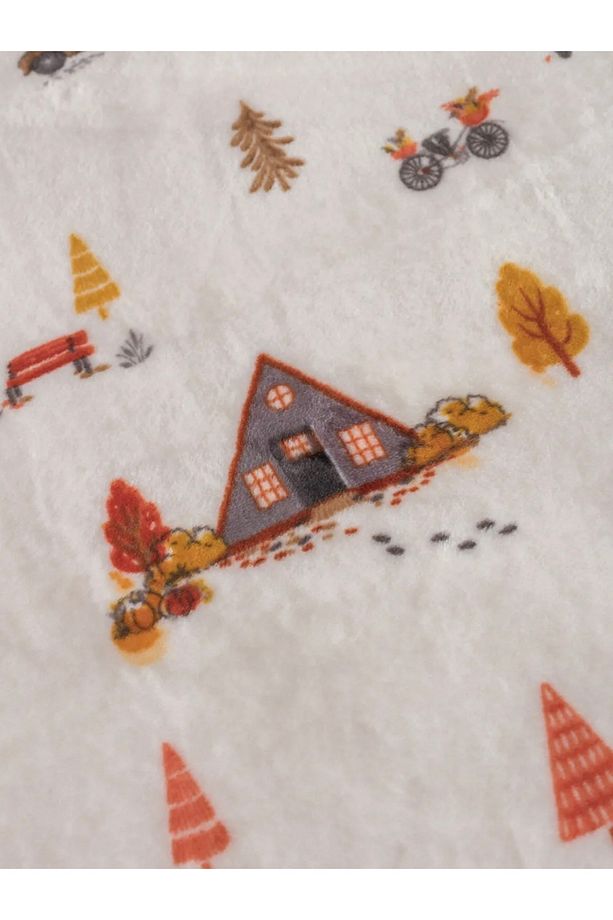LCW HOME Bej Baskılı Tek Kişilik Battaniye 150x220 Cm - 3