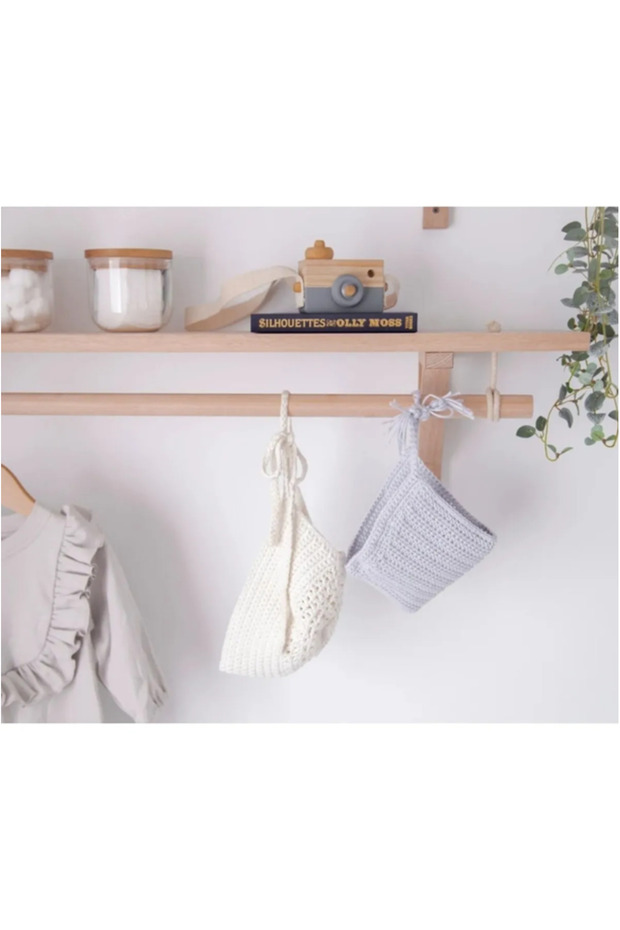 2'li Askılıklı Halatlı Duvar Rafı - 4