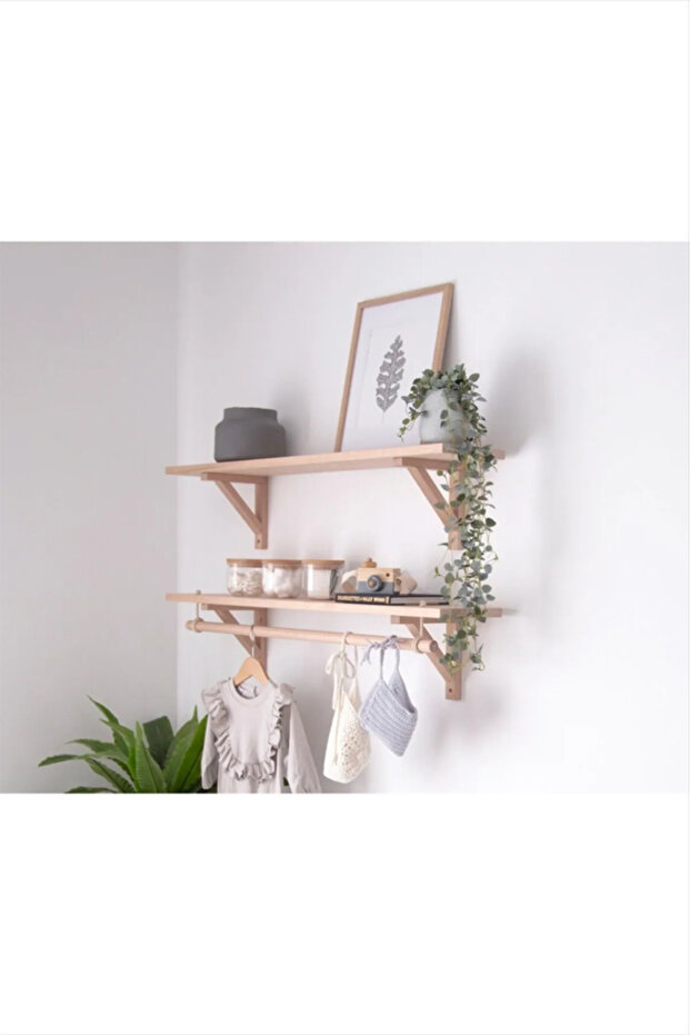 2'li Askılıklı Halatlı Duvar Rafı - 2