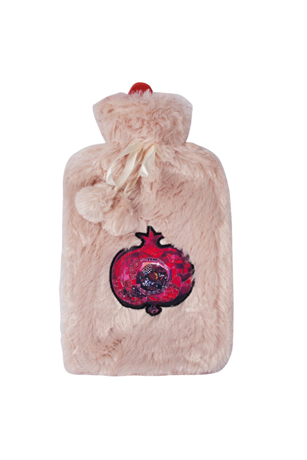 Pomegranate Hot Water Bottle with Soft Plush Cover 68 OZ