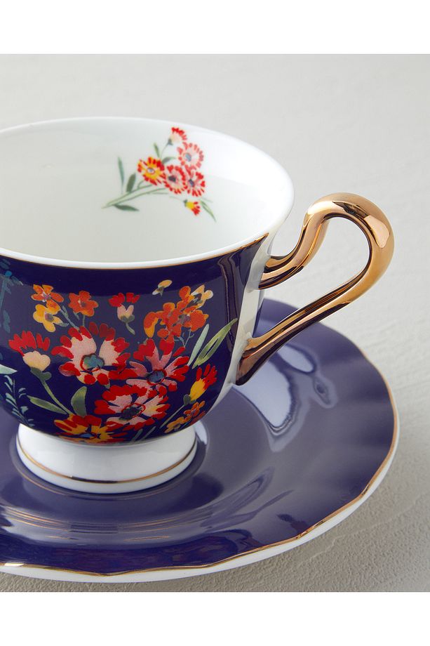 Miranda New Bone China 4 Parça 2 Kişilik Fincan Takımı 220 ml Lacivert - 4