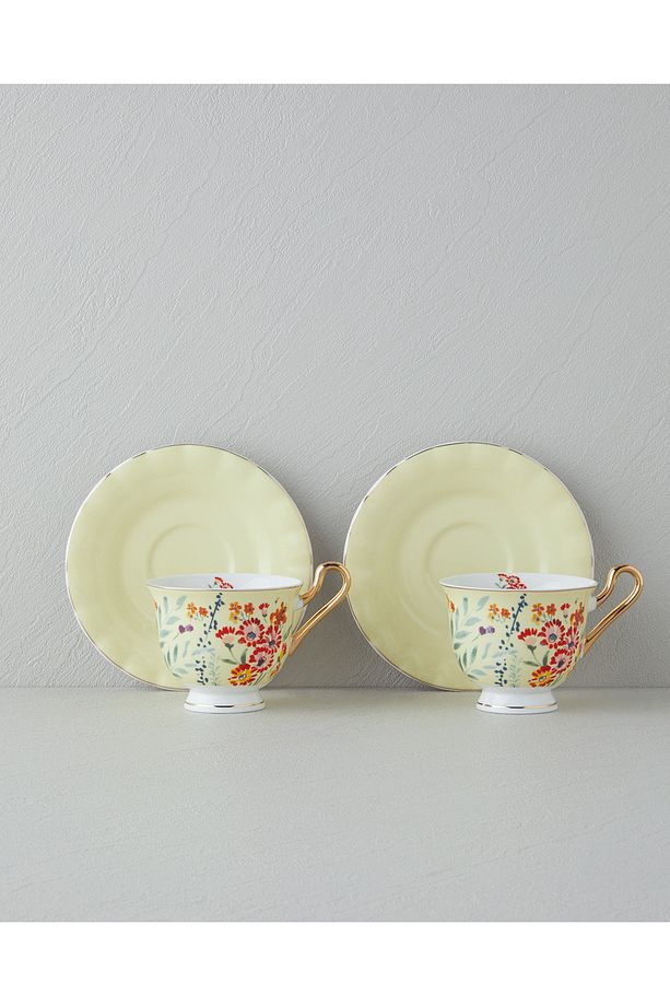 Miranda New Bone China 4 Parça 2 Kişilik  Fincan Takımı 220 ml Açık Sarı - 2