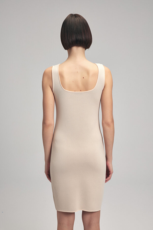 Çicek Desenli Triko Elbise - 6