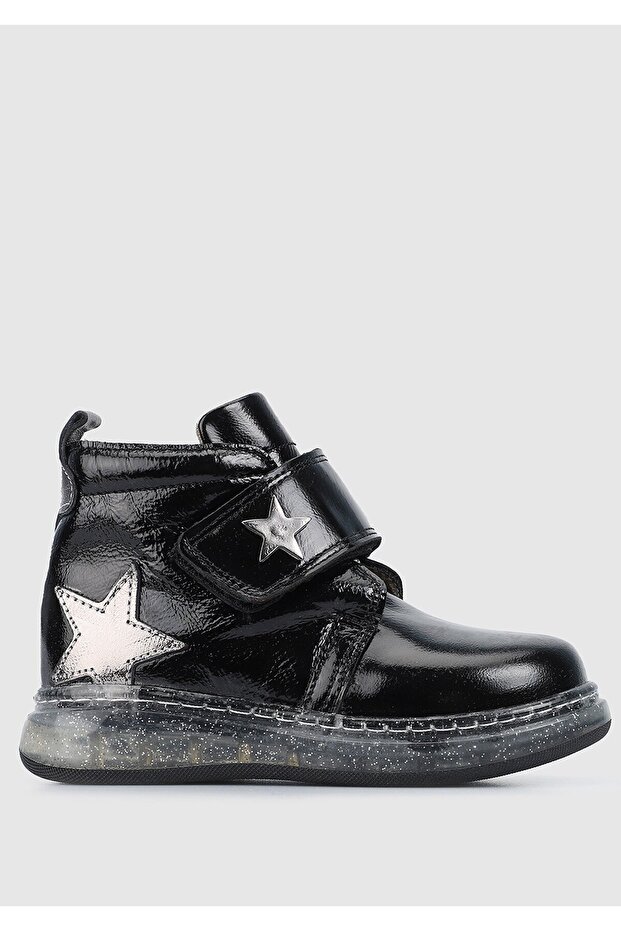 Siyah Deri Erkek Çocuk Bot - 1