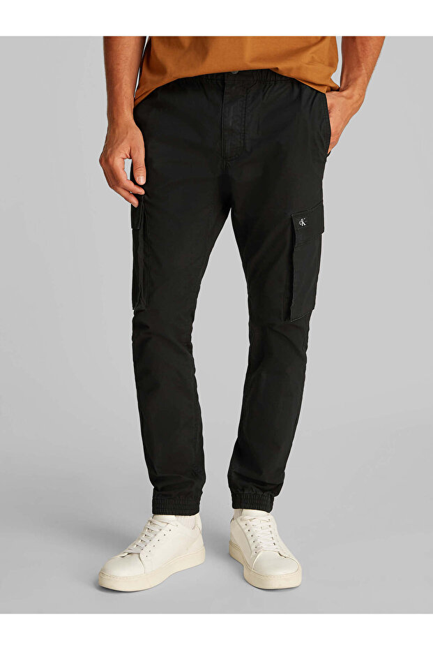 Erkek Siyah Kargo Pantolon - 1