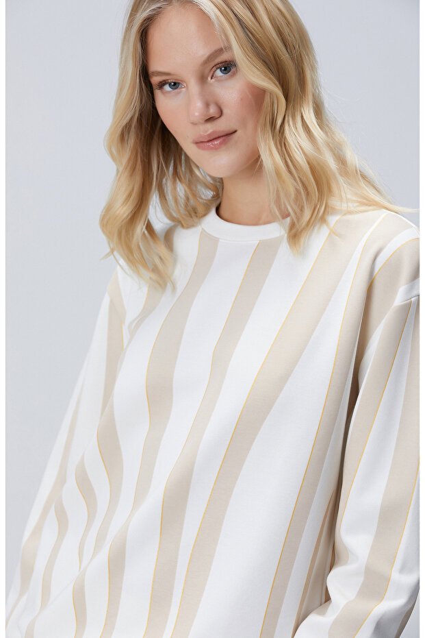 Vizon Kırık Beyaz Sweatshirt - 2