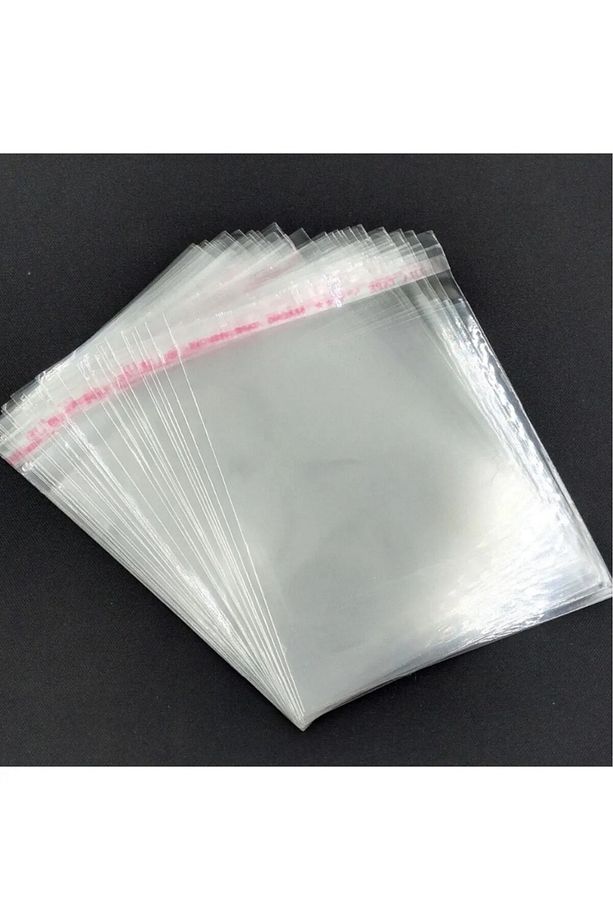 100 ADET 27X50 ÇEYİZLİK POŞET JELATİN POŞET YAPIŞKANLI POŞET ŞEFFAF POŞET - 1