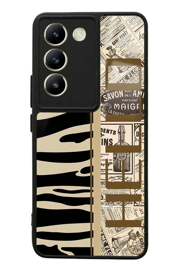Vivo V30 Lite Zebra Newspaper Design Glossy Phone Case