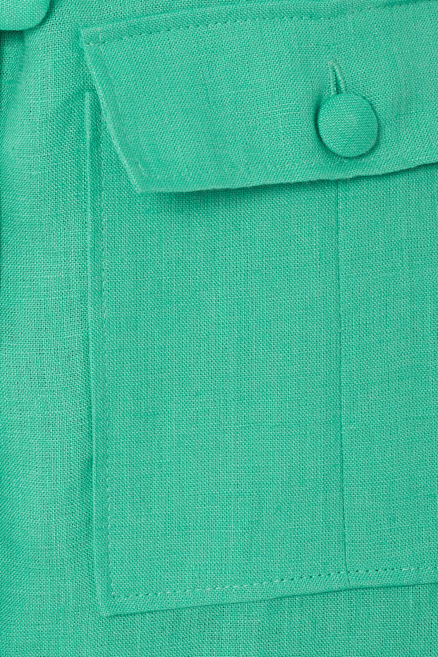 Cepli Keten Elbise - 8