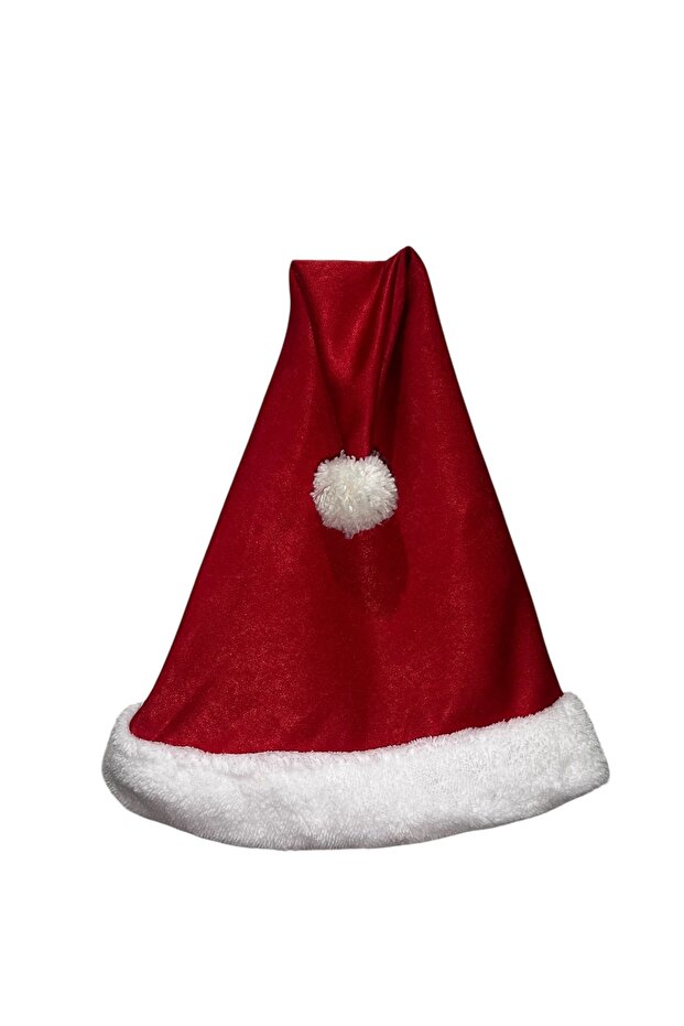 Luxury Christmas Hat Adult Size 55 Cmx33 cm Shiny Cotton Fabric & Plush