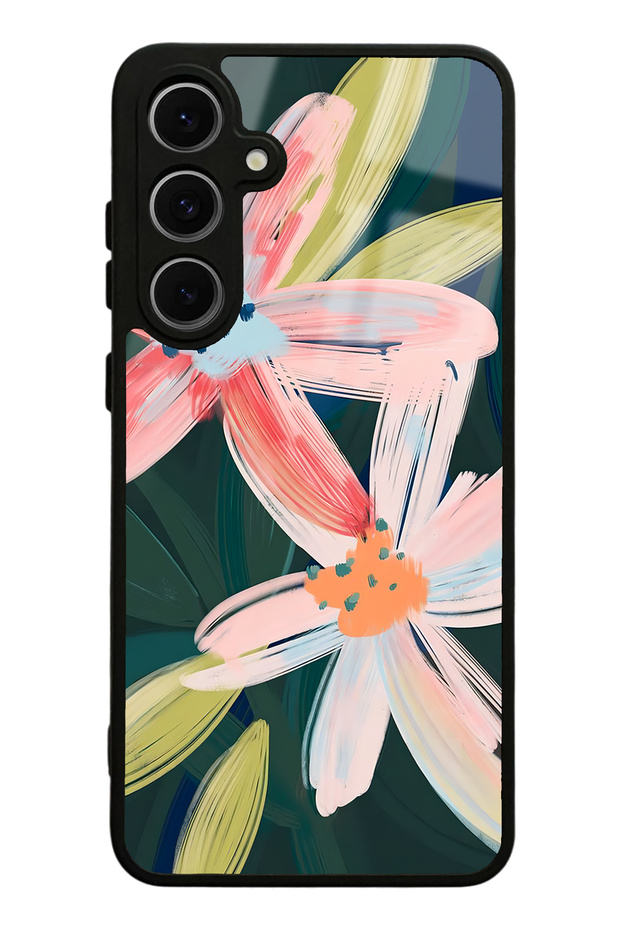 Samsung S24 Fe Glossy Phone Case with Watercolor Flower Design