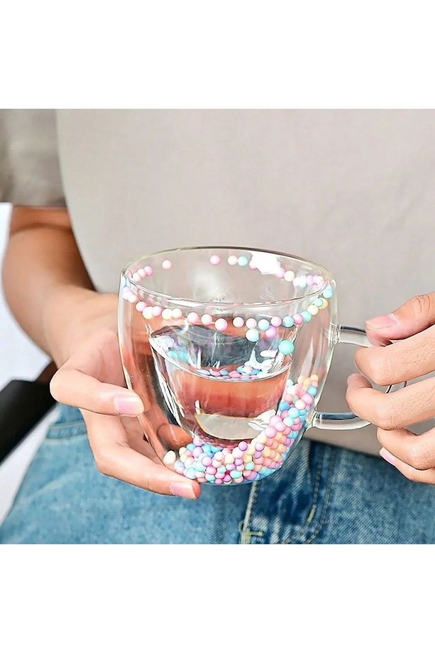 2 Adet - 230 ML Kalpli Köpüklü  Çift Cidarlı Şeffaf Espresso Cam Bardak Ofis Ev Kahve - 1