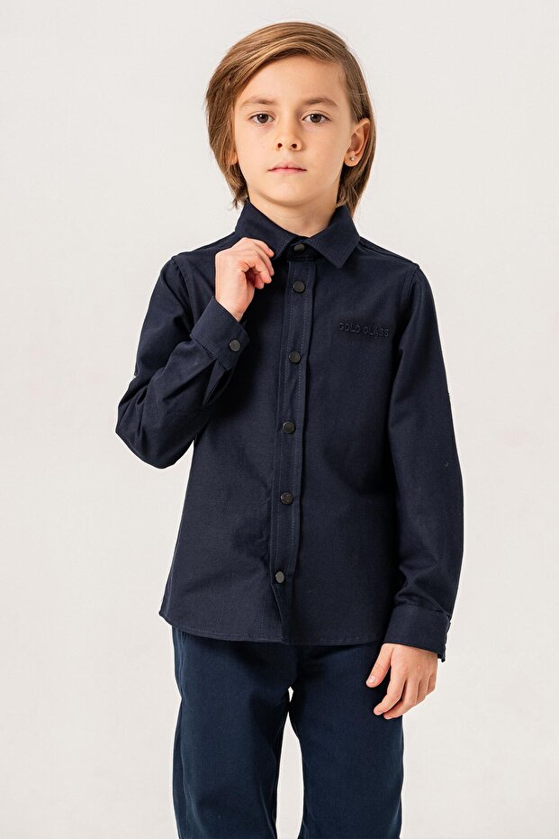 Foldable Long Sleeve Basic Boy's Shirt - 2