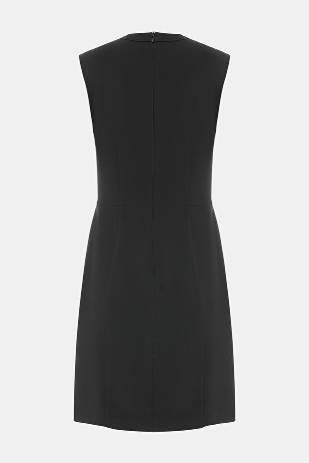 SİYAH MİNİ DEKOLTELİ ELBİSE - 2