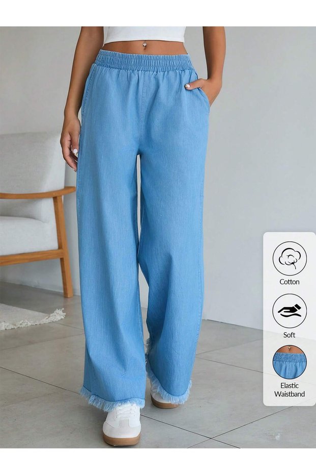 Blue Wide Leg Women's Jeans