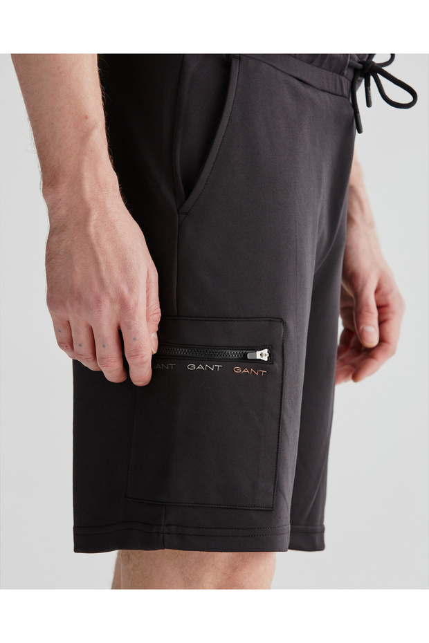 Erkek Siyah Regular Fit Şort - 5