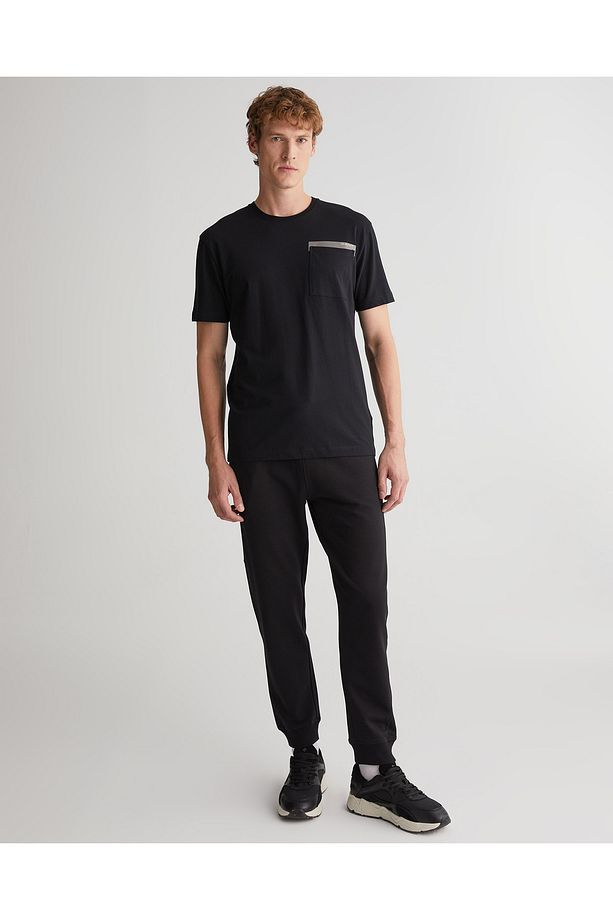 Erkek Siyah Regular Fit Eşofman Altı - 1