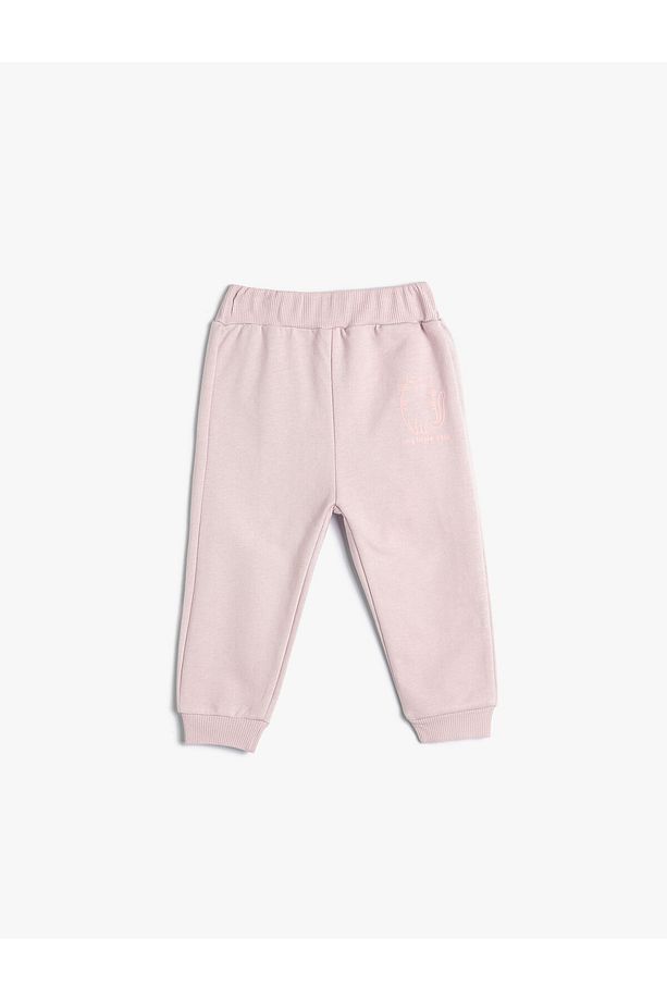 Kız Bebek Basic Jogger Eşofman Altı Beli Lastikli Pamuklu - 1