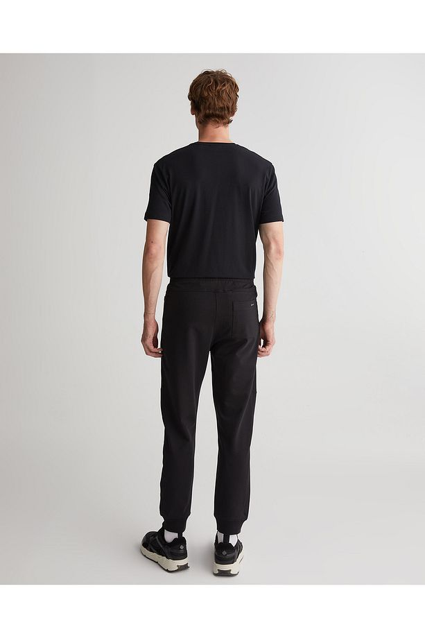 Erkek Siyah Regular Fit Eşofman Altı - 2