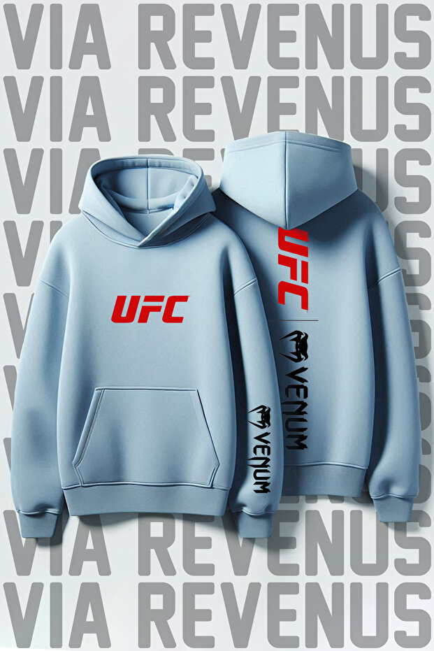 سويت شيرت بغطاء للرأس مطبوع من الأمام والخلف من UFC