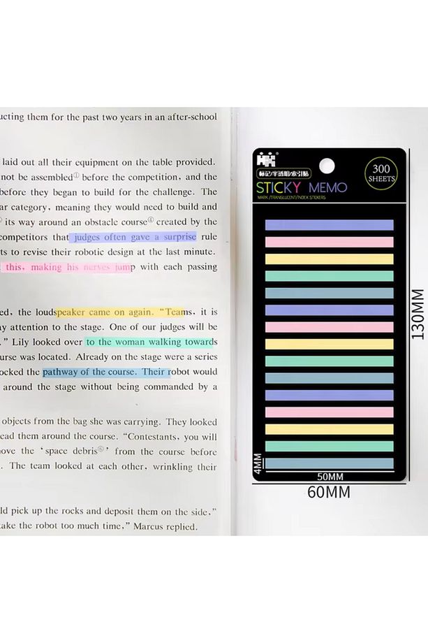 900 Yaprak Şerit Şeffaf Sticky Postit Not Kağıdı 3'lü Paket - 3