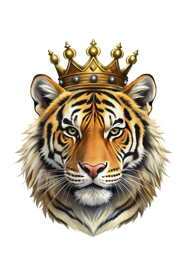 King Tiger Sticker Car, Motorcycle, Helmet, Laptop, Glass Sticker 13X9 cm