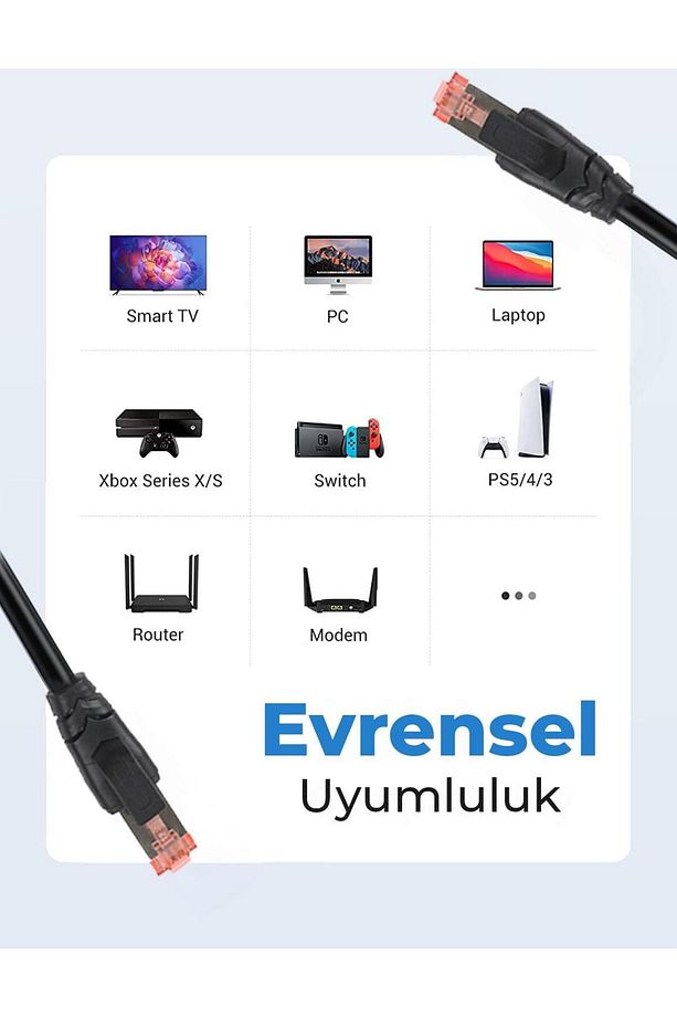 Cat8 40gbps Veri Aktarım 2000mhz Stp Ethernet Kablosu 3 Metre - 3