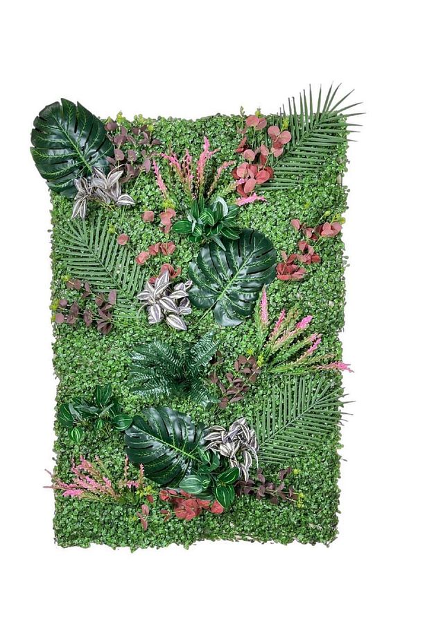 Yapay Çiçek Duvar Kaplama 1m2 120*80 Cm Panel Şimşir Dik Duvar Uygulama - 1