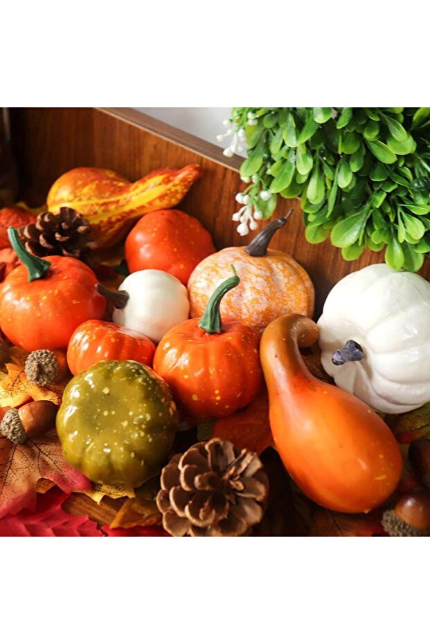 Artificial Vegetable Pumpkin Pumpkin Orange 8cm 1Pc - 5