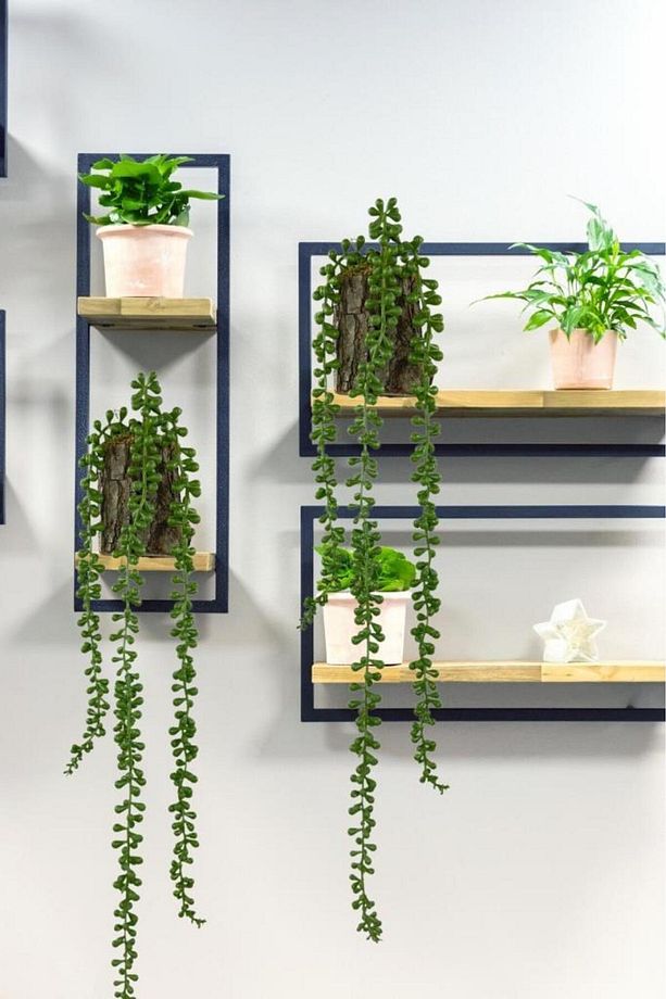 Yapay Çiçek Kütük Saksıda Sarkan String 3 Dallı 55cm Sarkan Çiçek - 5