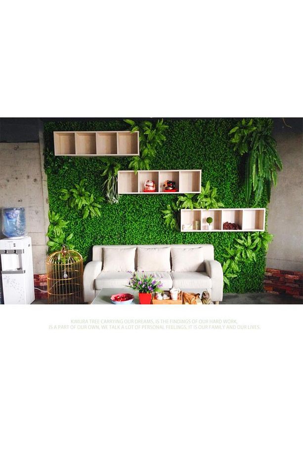 Yapay Çiçek Duvar Kaplama Panel Şimşir Tabaka 50*50cm Dik Duvar Uygulama - 6