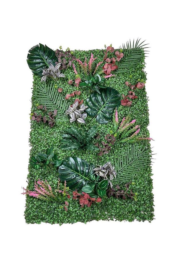 Yapay Çiçek Duvar Kaplama 1m2 120*80 Cm Panel Şimşir Dik Duvar Uygulama - 3