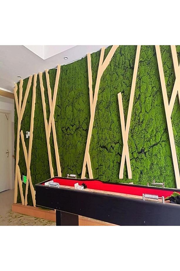 Yapay Çiçek Duvar Kaplama Yosun Paneli 1M2 100*100CM Moss Dik Duvar Uygulama - 8