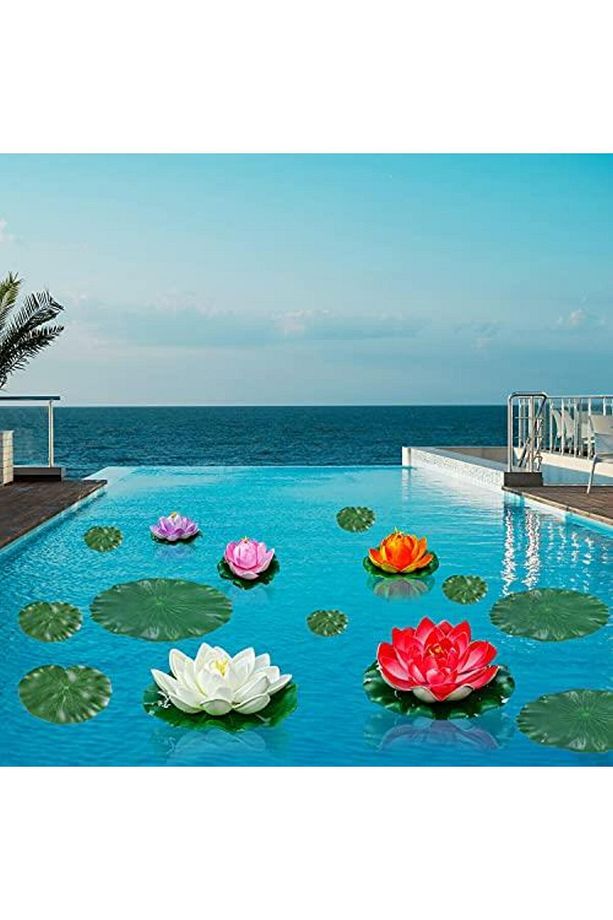Yapay Çiçek Nilüfer Köpük Lotus Havuz Ve Akvaryum Dekoru 6adet - 3