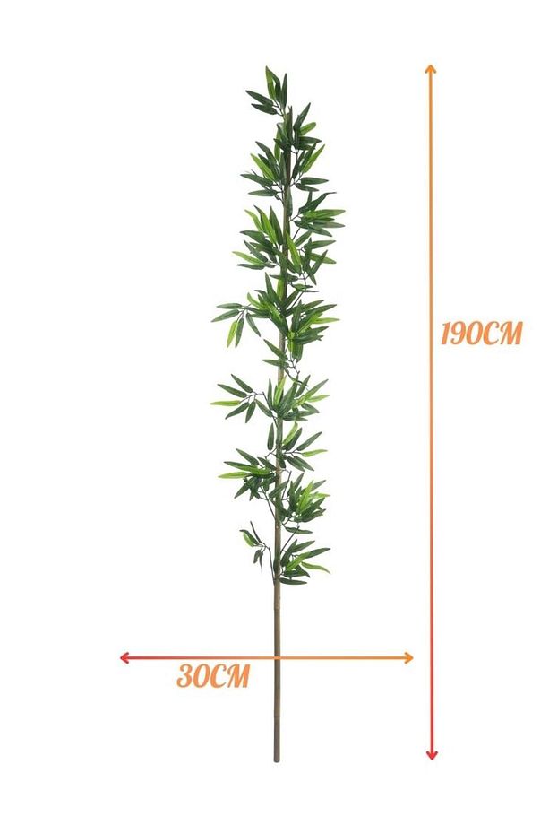 5li Set Yapay Bambu Sopası 20 Yapraklı 190cm Yapay Çiçek Bambu Duvarı Separatör Çiçeği Yapay Çiçek - 3