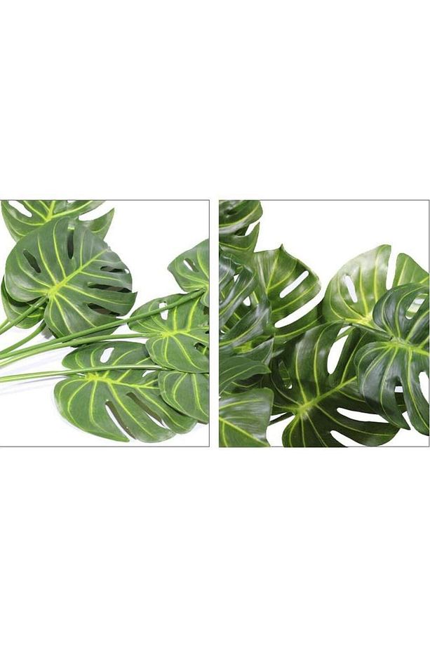 Yapay Çiçek Monstera Yaprağı Yeşil Renk 7 Başlı 7 Kafalı Yapay Yaprak - 6
