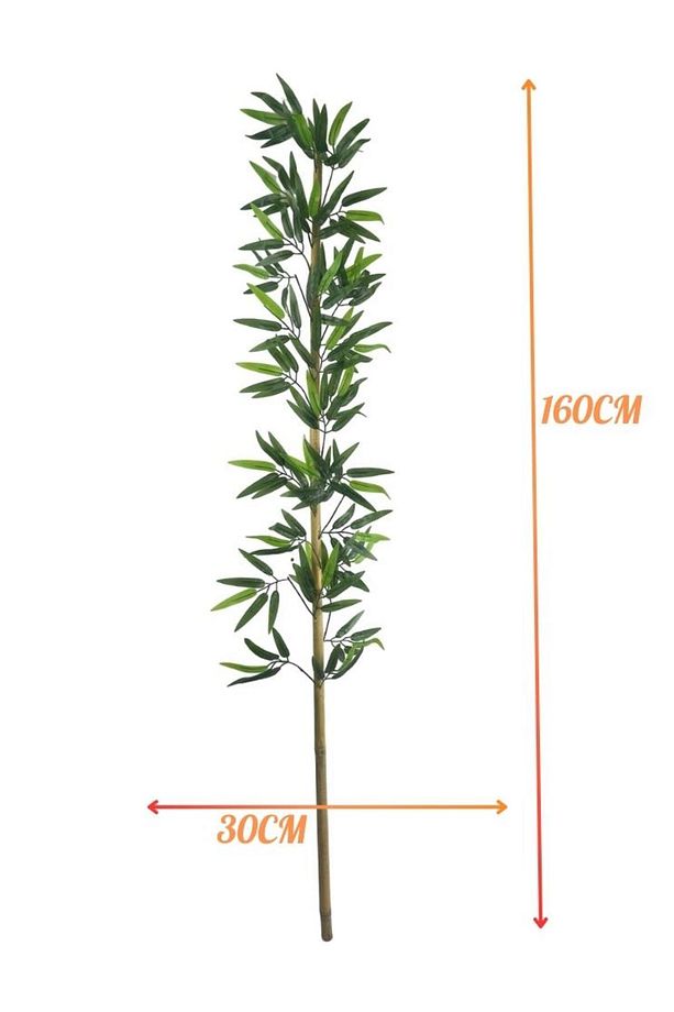 5li Set Yapay Bambu Sopası 17 Yapraklı 160cm Yapay Çiçek Bambu Duvarı Separatör Çiçeği Yapay Çiçek - 3